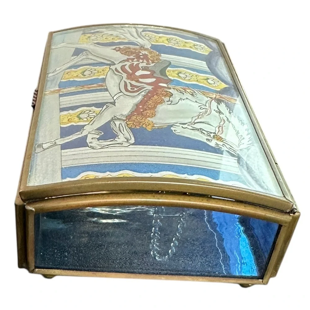 Via Vermont Vintage Elegant Carousel Horse Design Trinket Music Box